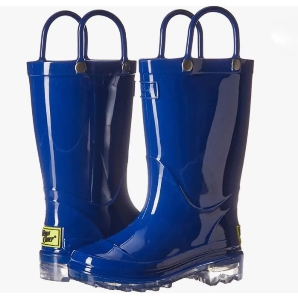 Western Chief Navy Blue Gloss Rain Boots with Handles Size 9/10